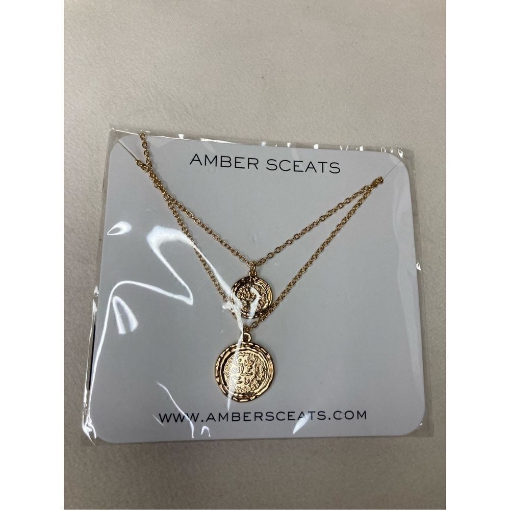 AMBER SCEATS Double Coin Necklace
